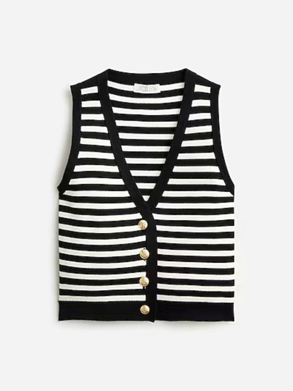 J.Crew | Emilie sweater-vest in stripe | XS | Black & White Striped